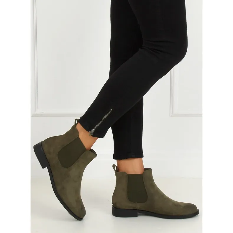 Groene Chelsea boots voor dames 8310 Groen groente